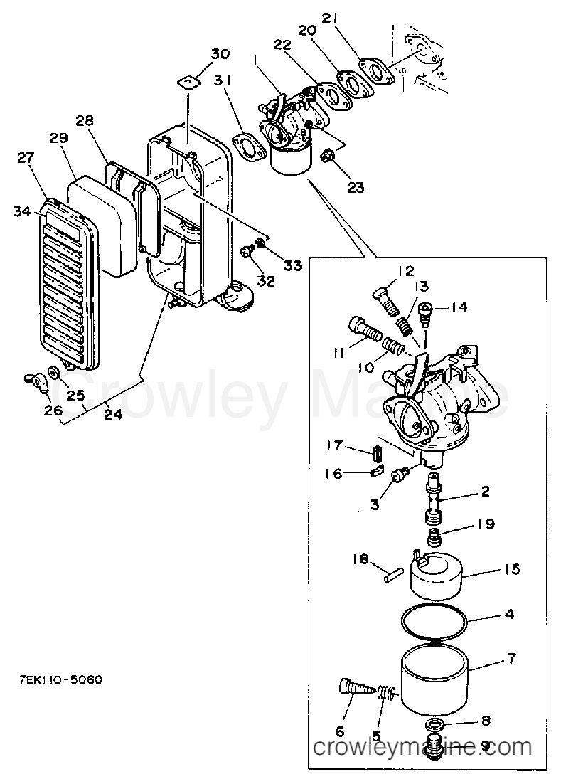 Yamaha Motors EC2800 - INTAKE CARBURETOR EC2800