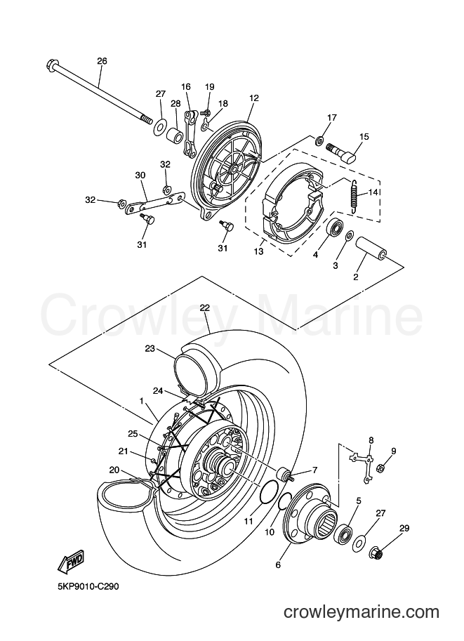Yamaha Motors XVS400 (35C8) [010] - REAR WHEEL