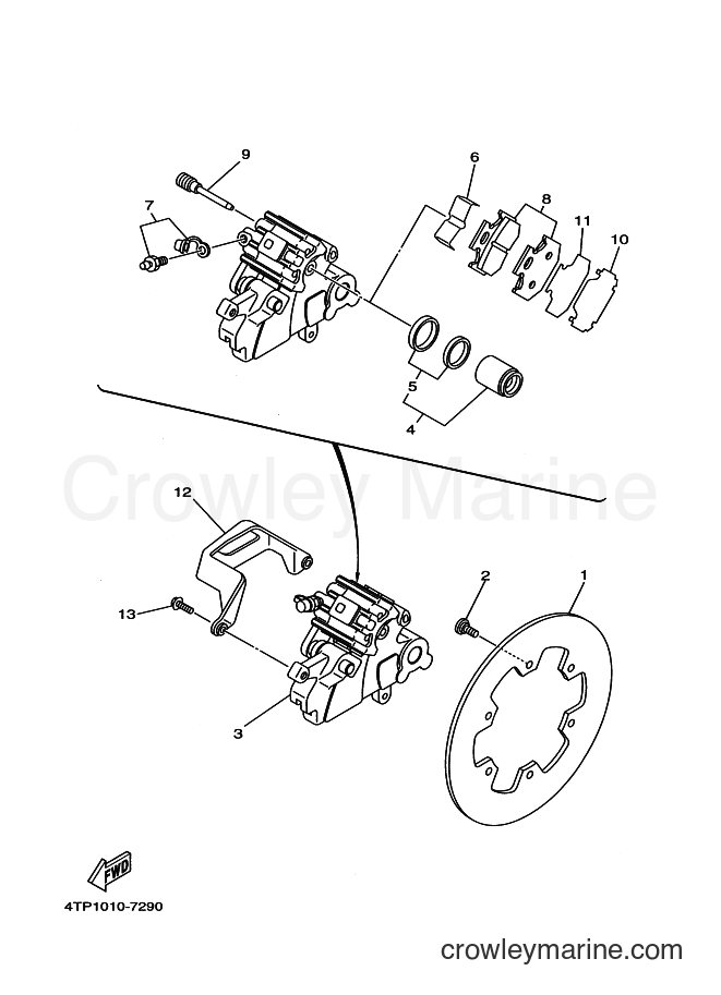 Yamaha Motors DT230 (4TP3) [010] - REAR BRAKE CALIPER