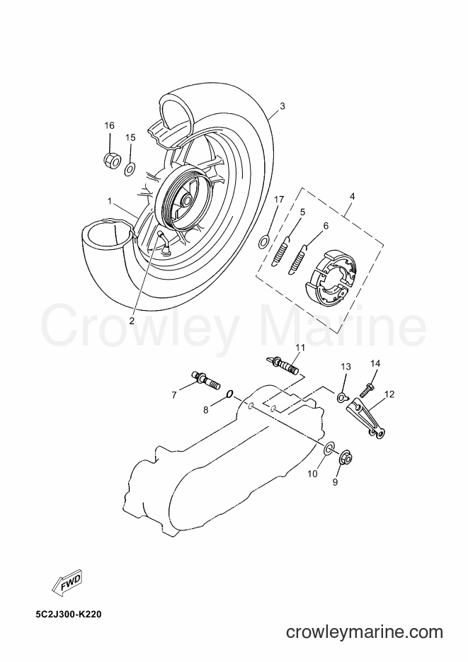Yamaha Motors YN50 (2APH) [070] - REAR WHEEL