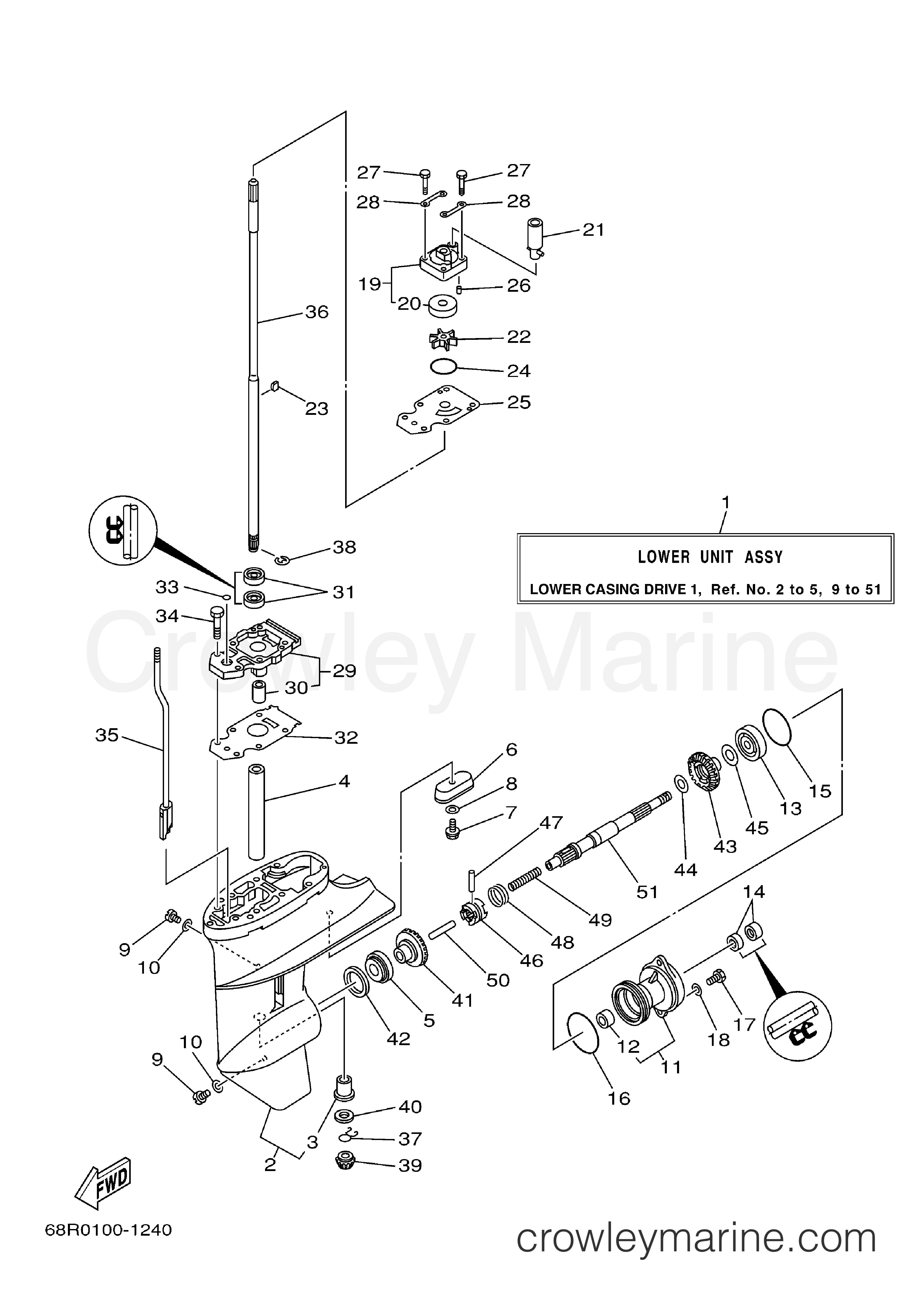 Yamaha Motors F8MSH - LOWER CASING DRIVE 1