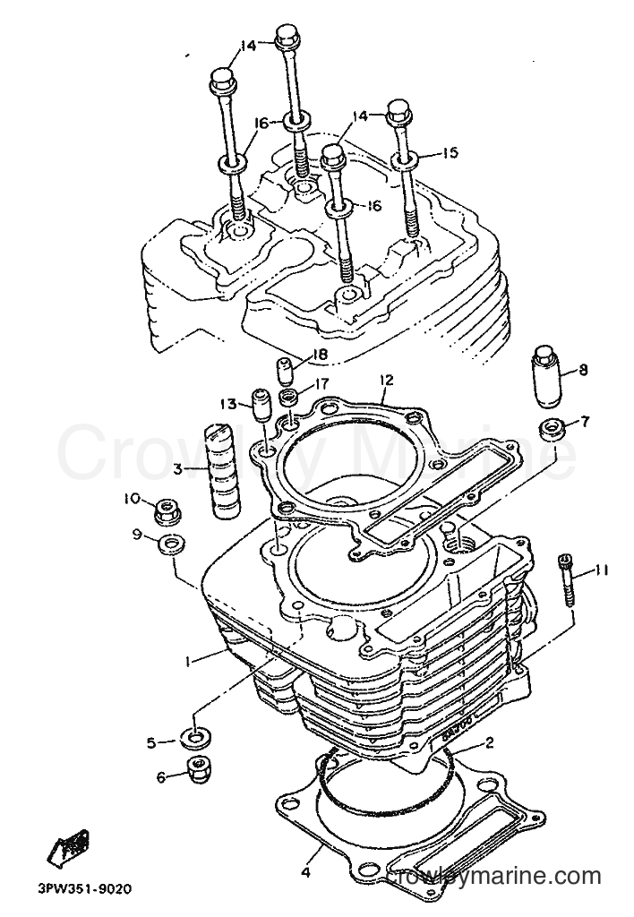 1989 Dirt Bike XT600 - XT600 (3PX1) [999] - CYLINDER