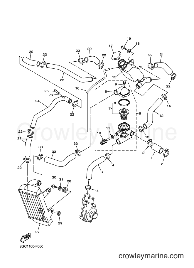 2007 Snowmobile RT50 - RT50 (8GC2) [010] - RADIATOR & HOSE