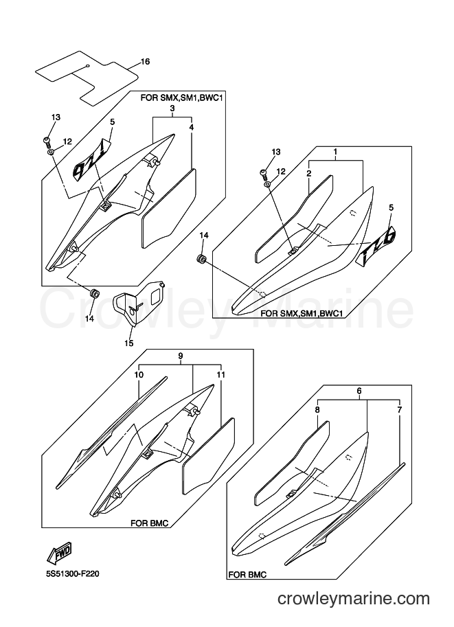Yamaha Motors FZ6-NAHG (5S41) [050] - SIDE COVER