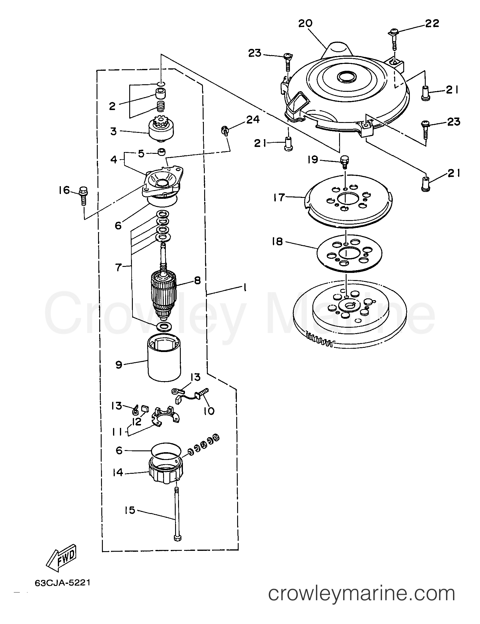 Yamaha Motors C40TLRV - STARTING MOTOR