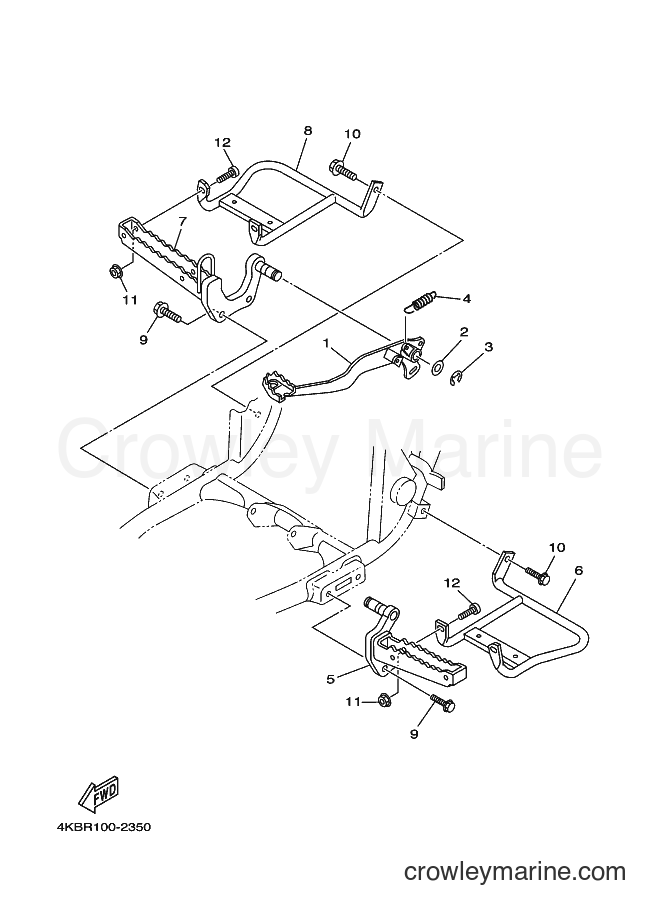 2002 ATV YFM350FW-X - YFM350FW-X (4KBS) [010] - STAND & FOOTREST