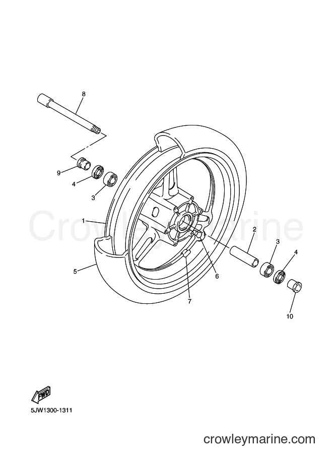 2002 Sport Bike FJR1300 - FJR1300 (5JW4) [030] - FRONT WHEEL
