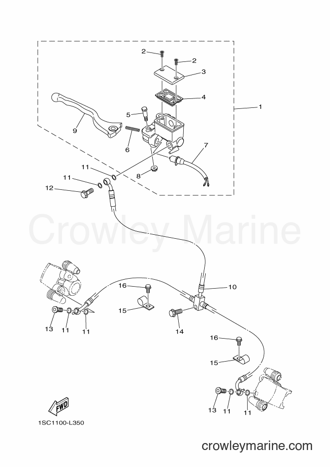 Yamaha Motors YFM300 (1SC3) [010] - FRONT MASTER CYLINDER