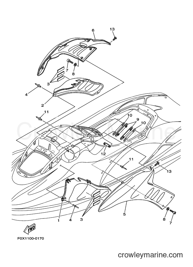 Yamaha Motors JET FOR GP1200 (67X1) [040] - ENGINE HATCH 1