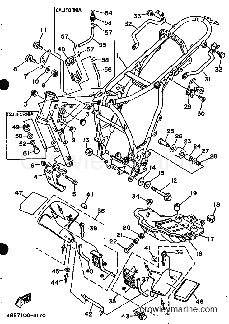 1994 Dirt Bike XT225 - XT225 (4BE9) [010] - FRAME