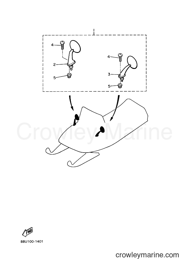 2014 Snowmobile VK540E - VK540E (8JD2) [020] - ALTERNATE REAR VIEW MIRROR