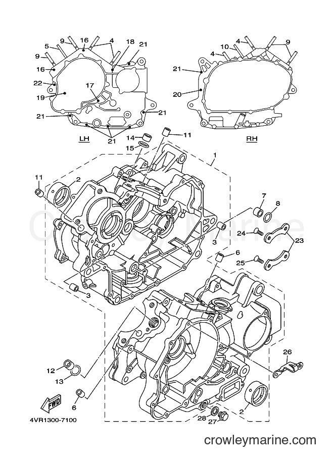 Yamaha Motors XVS650 (4VRE) [110] - CRANKCASE