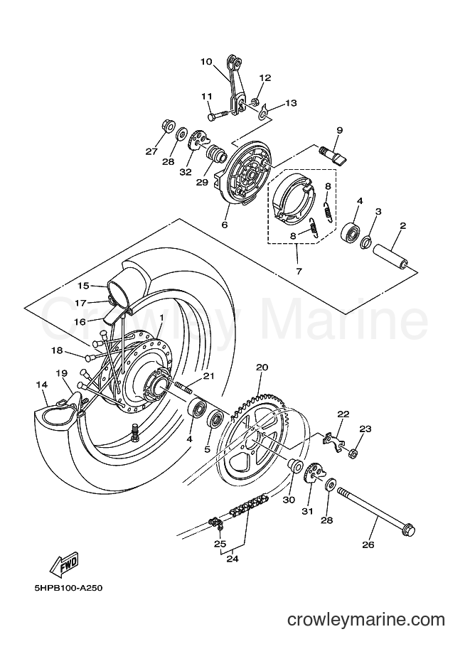 2004 Dirt Bike TT-R125 - TT-R125 (5HPP) [130] - REAR WHEEL