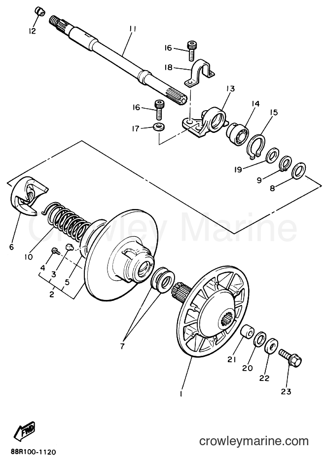 1992 Snowmobile EX570 - EX570 (89J1) [010] - SECONDARY SHEAVE