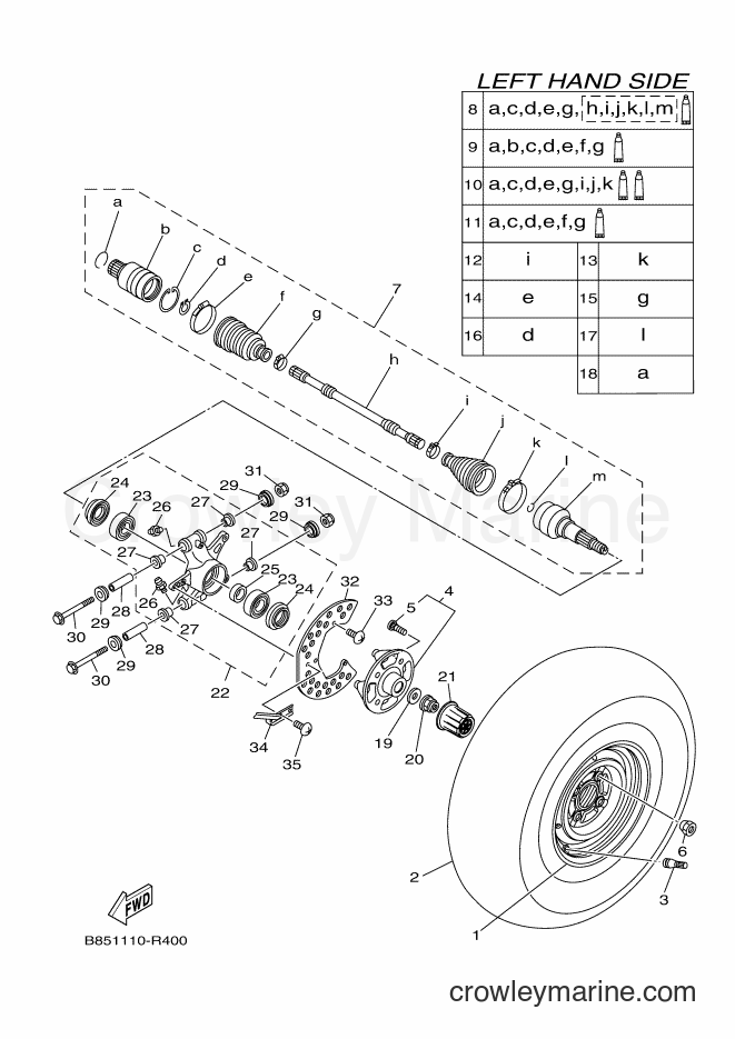 Yamaha Motors YXC700E (B85E) [010] - REAR WHEEL
