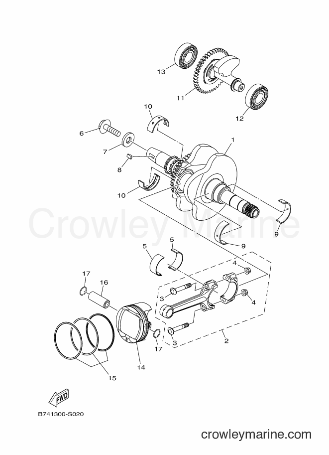 2017 Scooter CZD300-A - CZD300-A (B741) [050] - CRANKSHAFT & PISTON