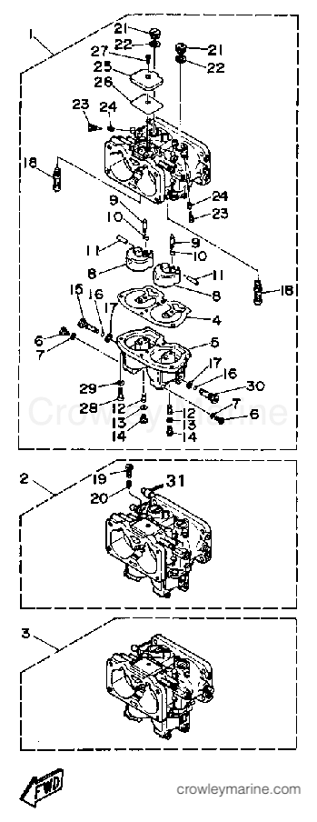 Yamaha Motors 225ETXD - CARBURETOR