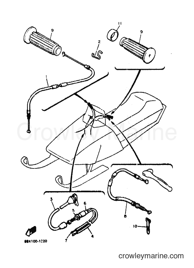 1991 Snowmobile PZ480LT - PZ480LT (88X1) [010] - CONTROL CABLE