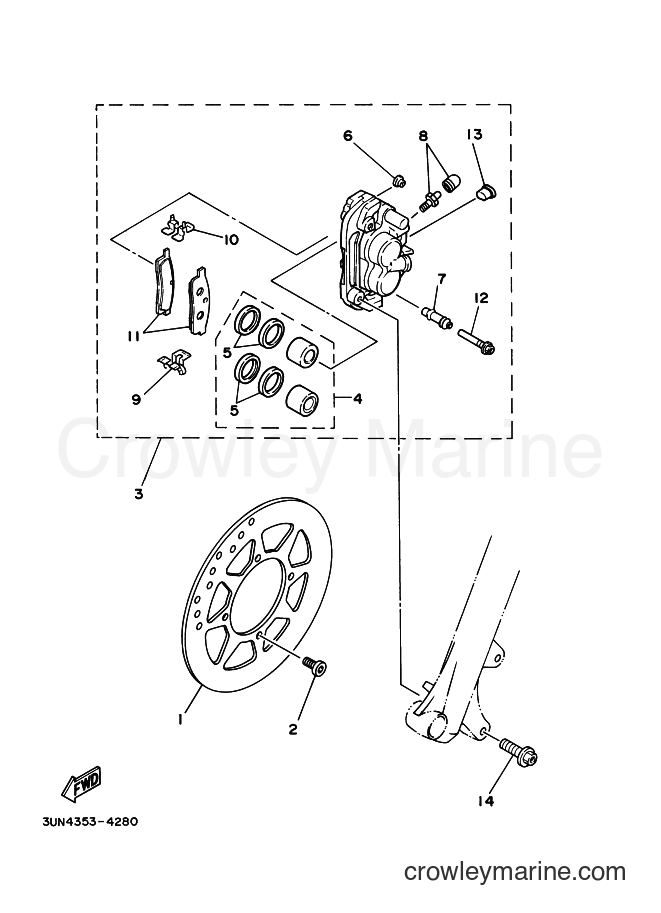 2003 Dirt Bike TT-R125E - TT-R125E (5HPK) [130] - FRONT BRAKE CALIPER