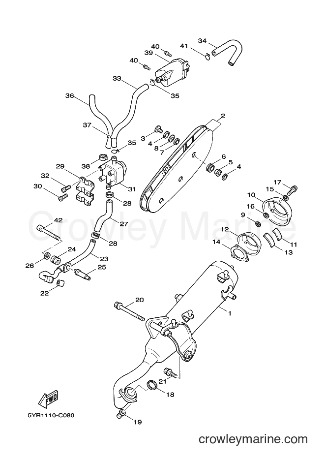 2007 Scooter XC125V - XC125V (5YR9) [010] - EXHAUST