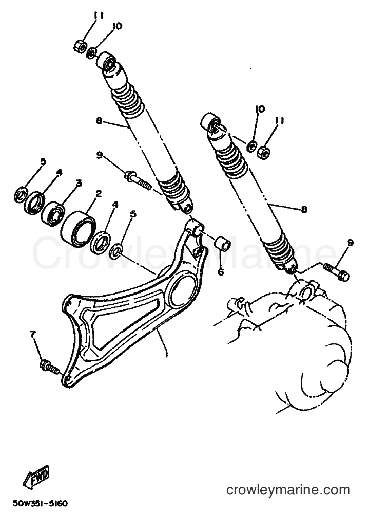 1992 Scooter XC125 - XC125 (3TE2) [999] - REAR ARM & SUSPENSION