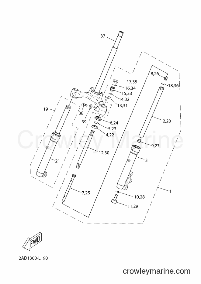 Yamaha Motors CS50M (2AD3) [010] - FRONT FORK 2