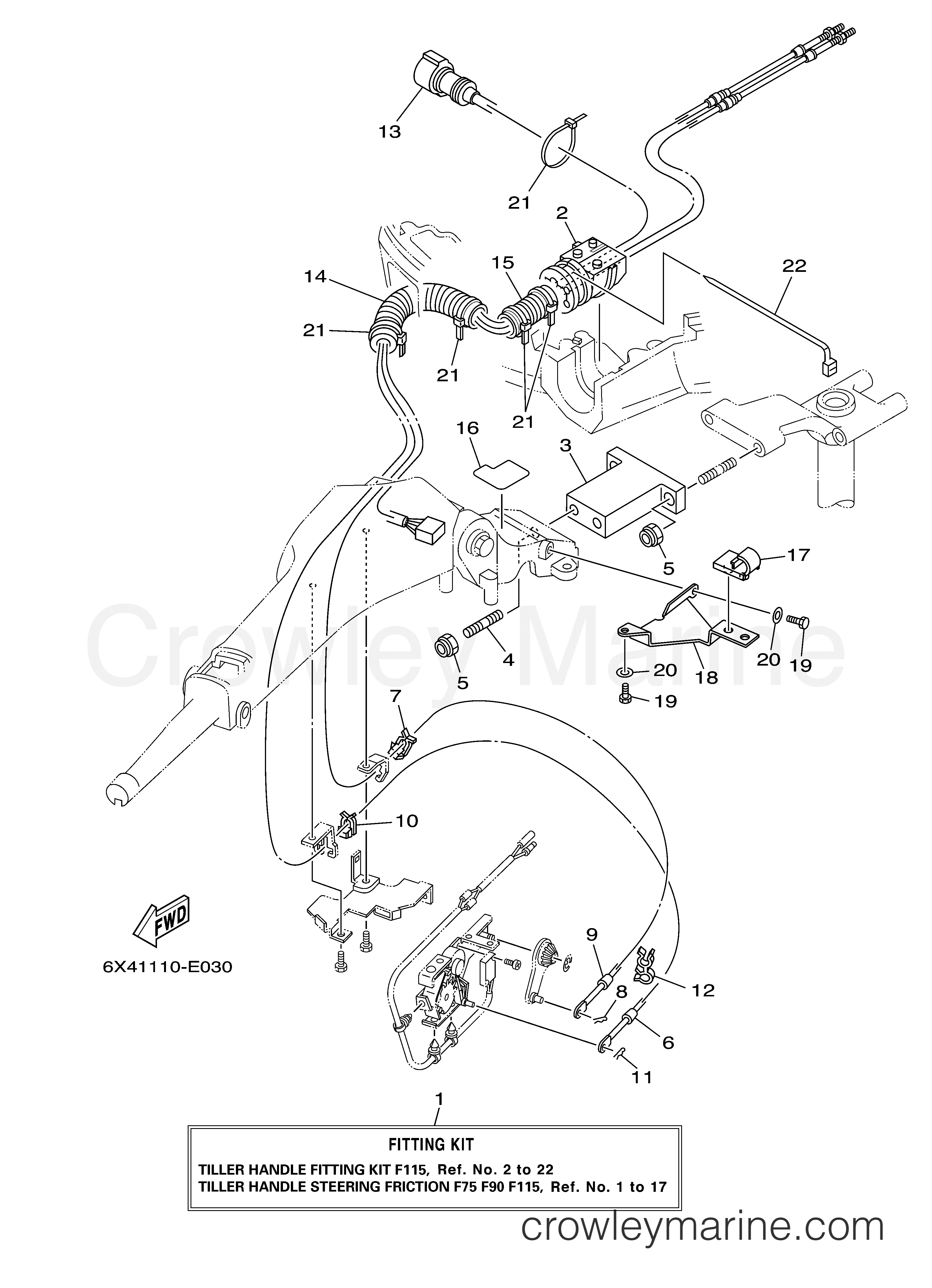 Yamaha Motors Rigging 2007 - TILLER HANDLE FITTING KIT F115