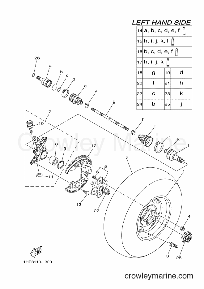 Yamaha Motors YFM700FWAD (1HPC) [010] - FRONT WHEEL