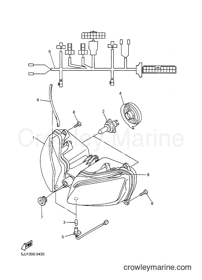 2000 Sport Bike YZF-R1 - YZF-R1 (5JJ1) [050] - HEADLIGHT