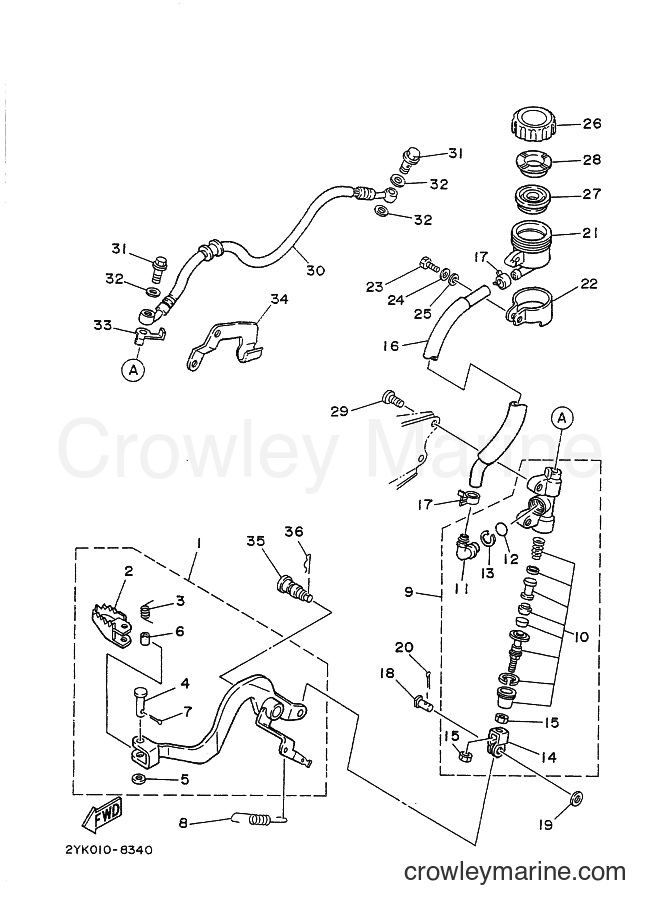 Yamaha Motors TDR250 (3CK1) [999] - REAR MASTER CYLINDER
