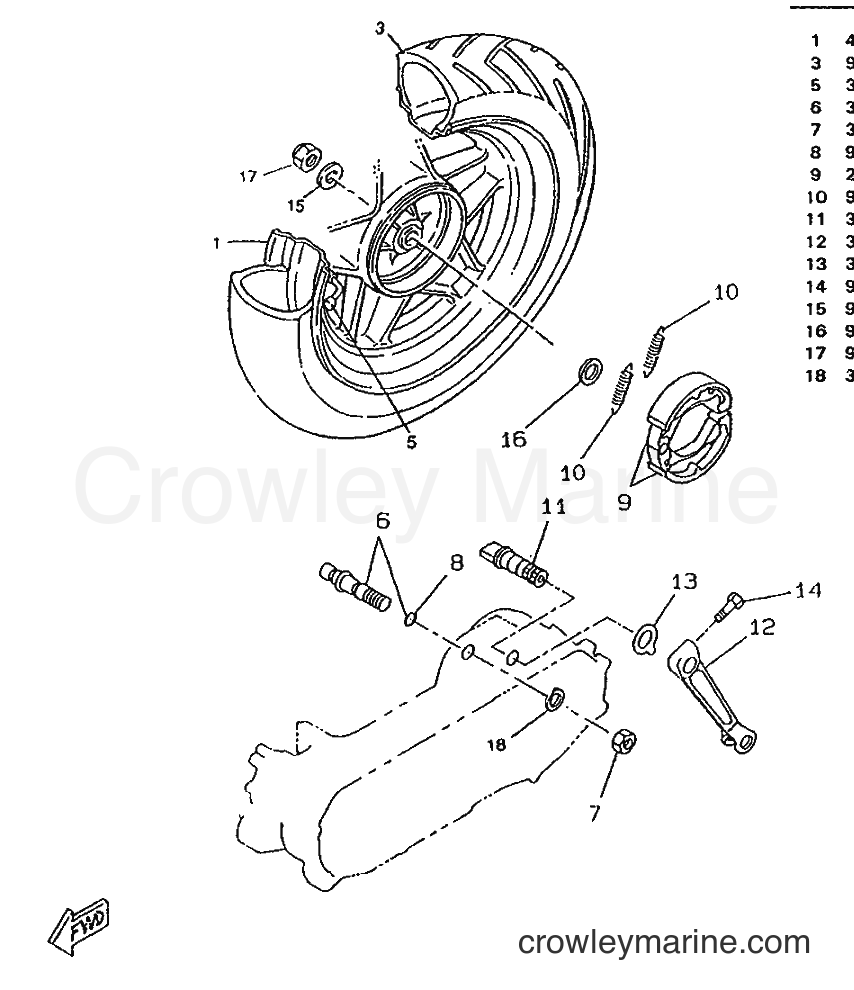 1996 Scooter CW50RSP - CW50RSP (4UR1) [999] - REAR WHEEL