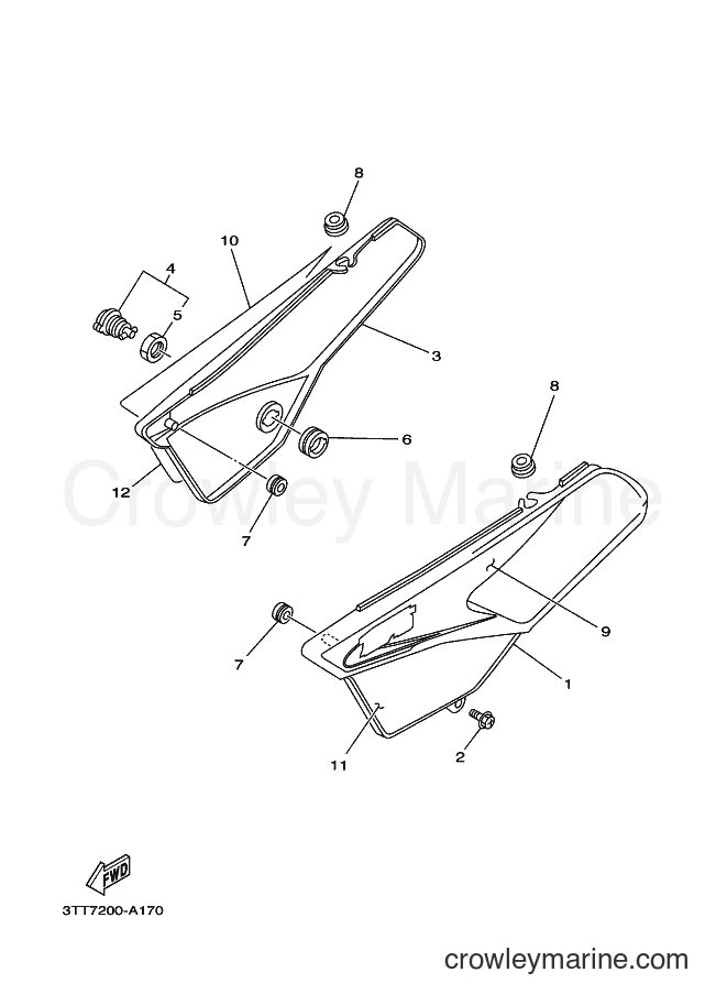 2009 Dirt Bike DT125 - DT125 (3TTG) [010] - SIDE COVER