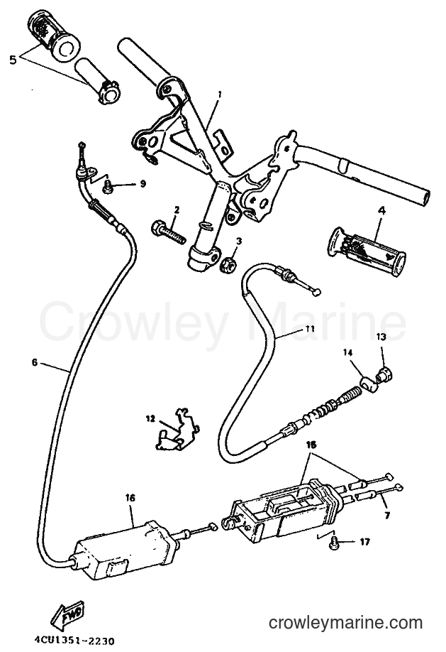 1995 Scooter YE80 - YE80 (4RG1) [999] - STEERING CABLE FOR DISK BRAKE