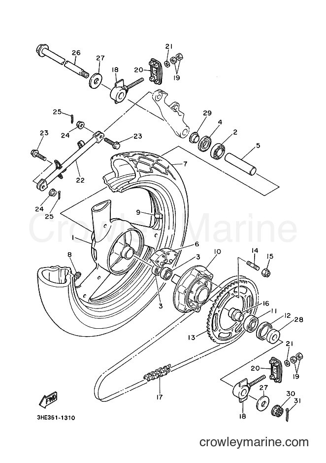 Yamaha Motors FZR600 (3HHD) [010] - REAR WHEEL