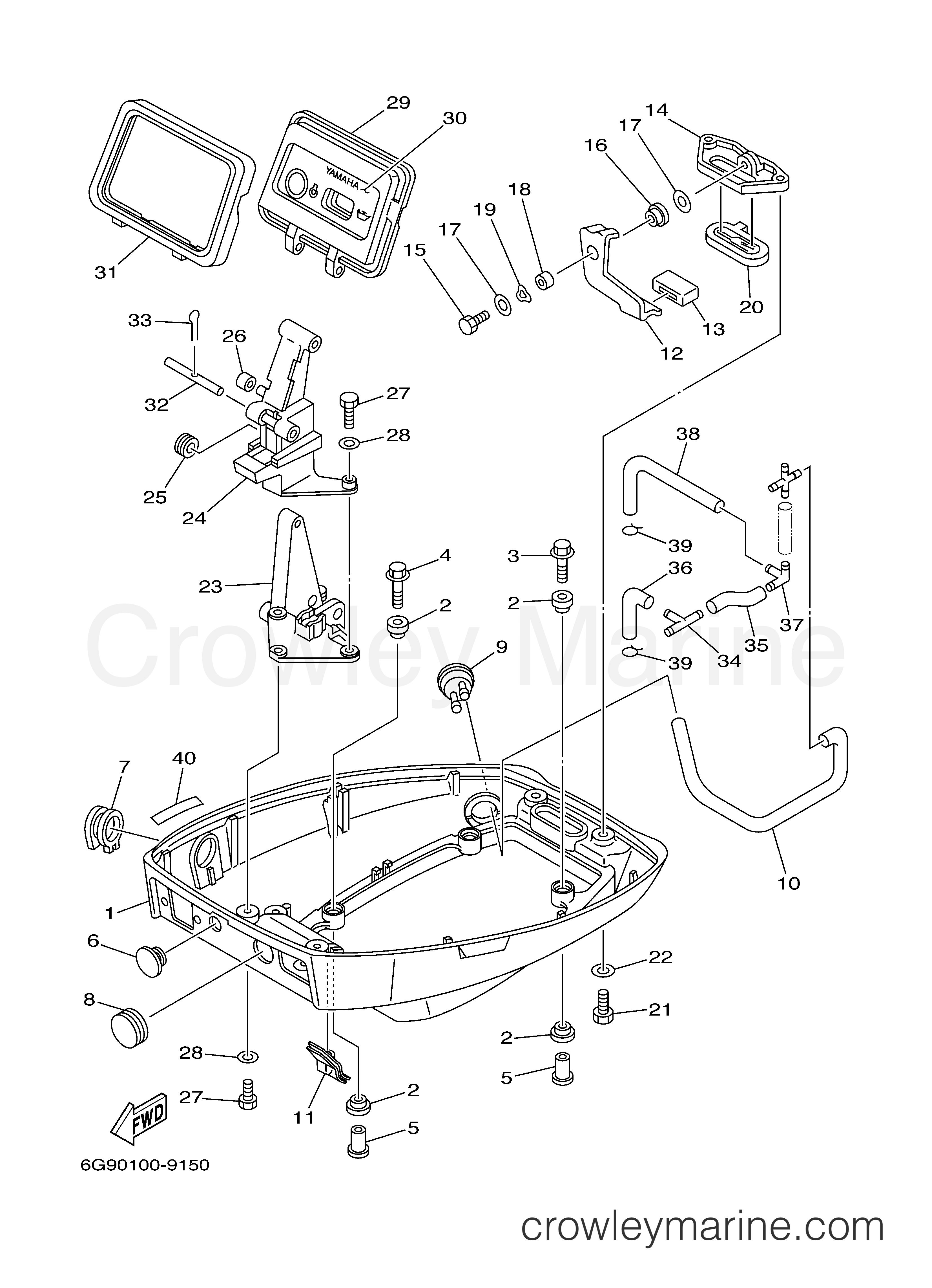 Yamaha Motors F9.9MLHZ - BOTTOM COWLING