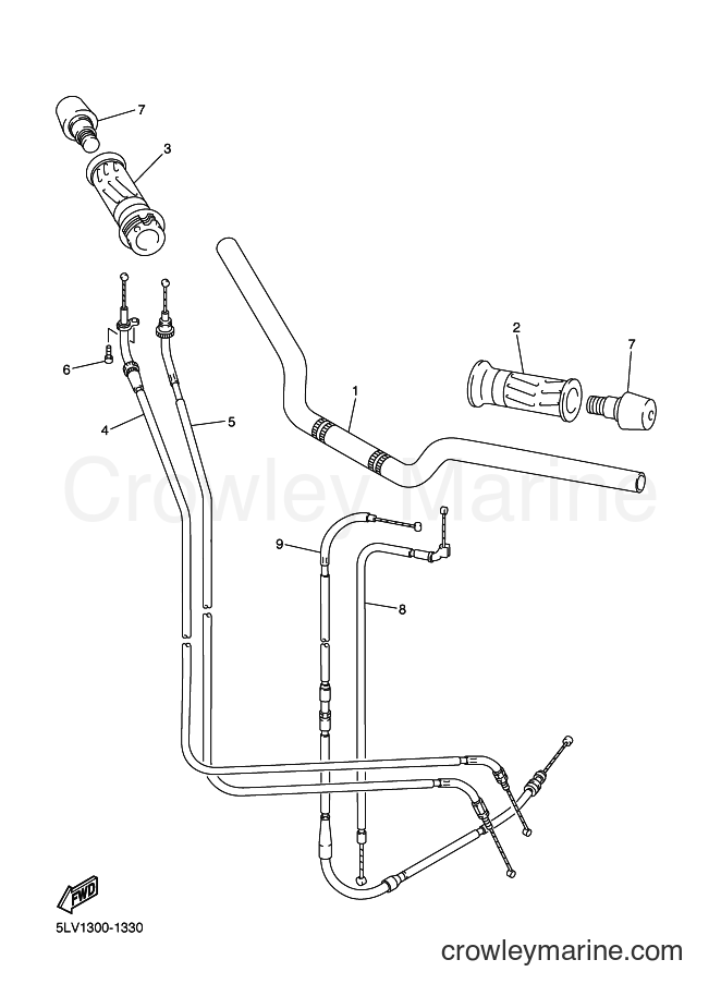2003 Street Bike FZS1000S - FZS1000S (5LVN) [060] - STEERING HANDLE & CABLE