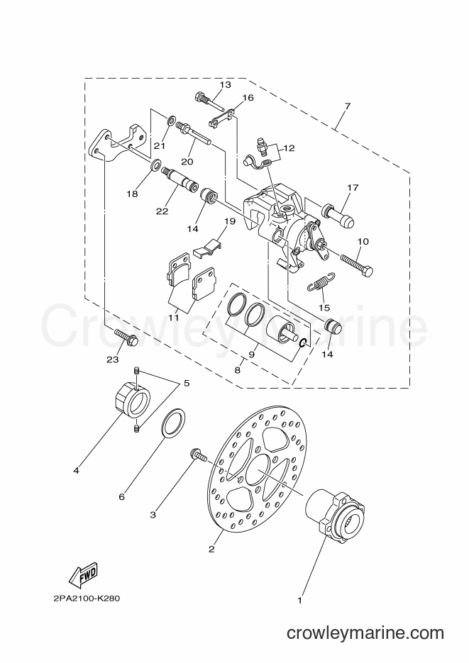 2013 ATV YFM250R - YFM250R (1BTN) [010] - REAR BRAKE CALIPER