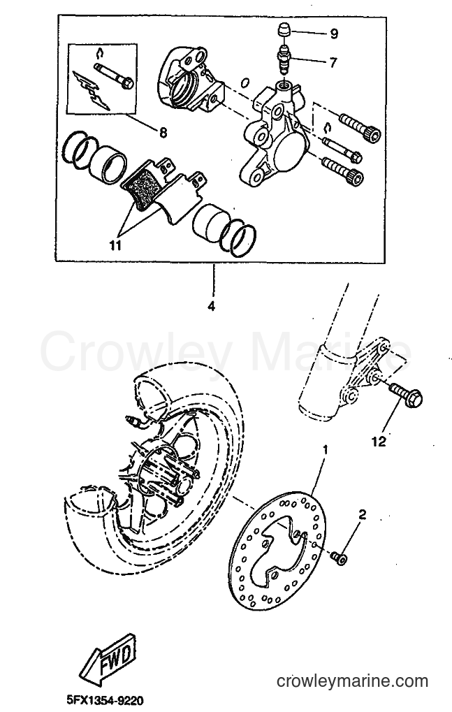 1999 Scooter CW50RS - CW50RS (5FX7) [010] - FRONT BRAKE CALIPER