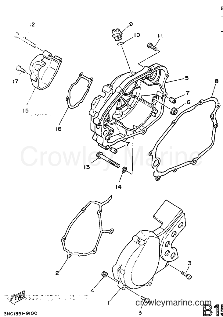 Yamaha Motors DT125R (3PY1) [999] - CRANKCASE COVER 1