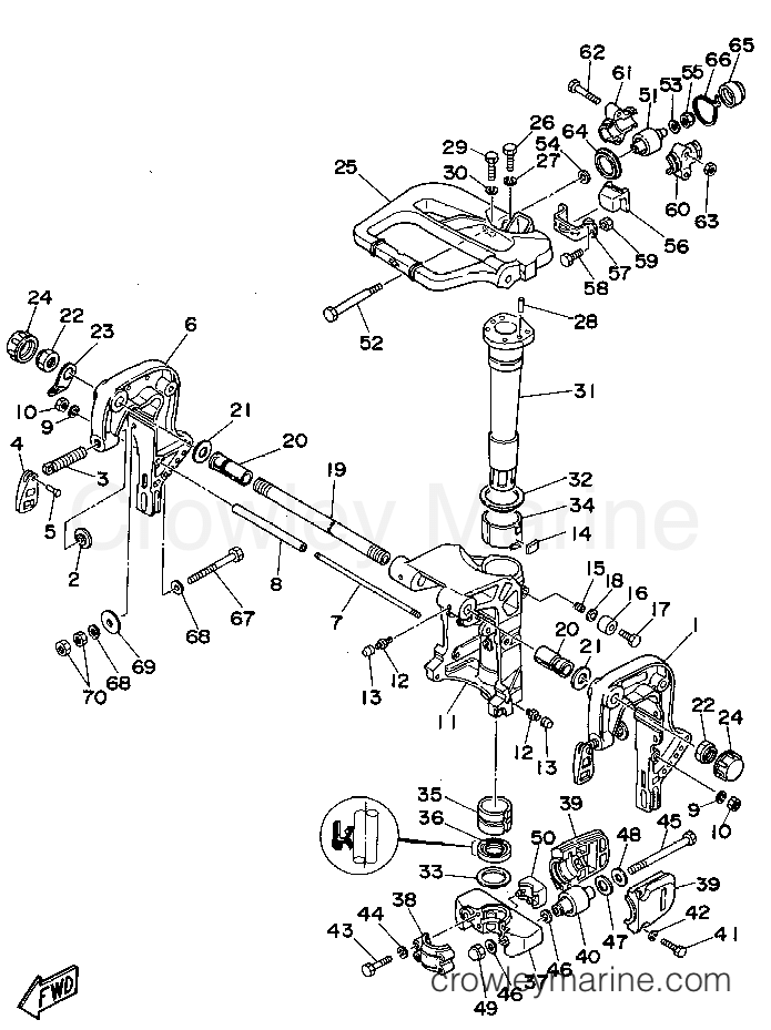 Yamaha Motors C40MLHS - BRACKET 1 (C40MH C40ER)