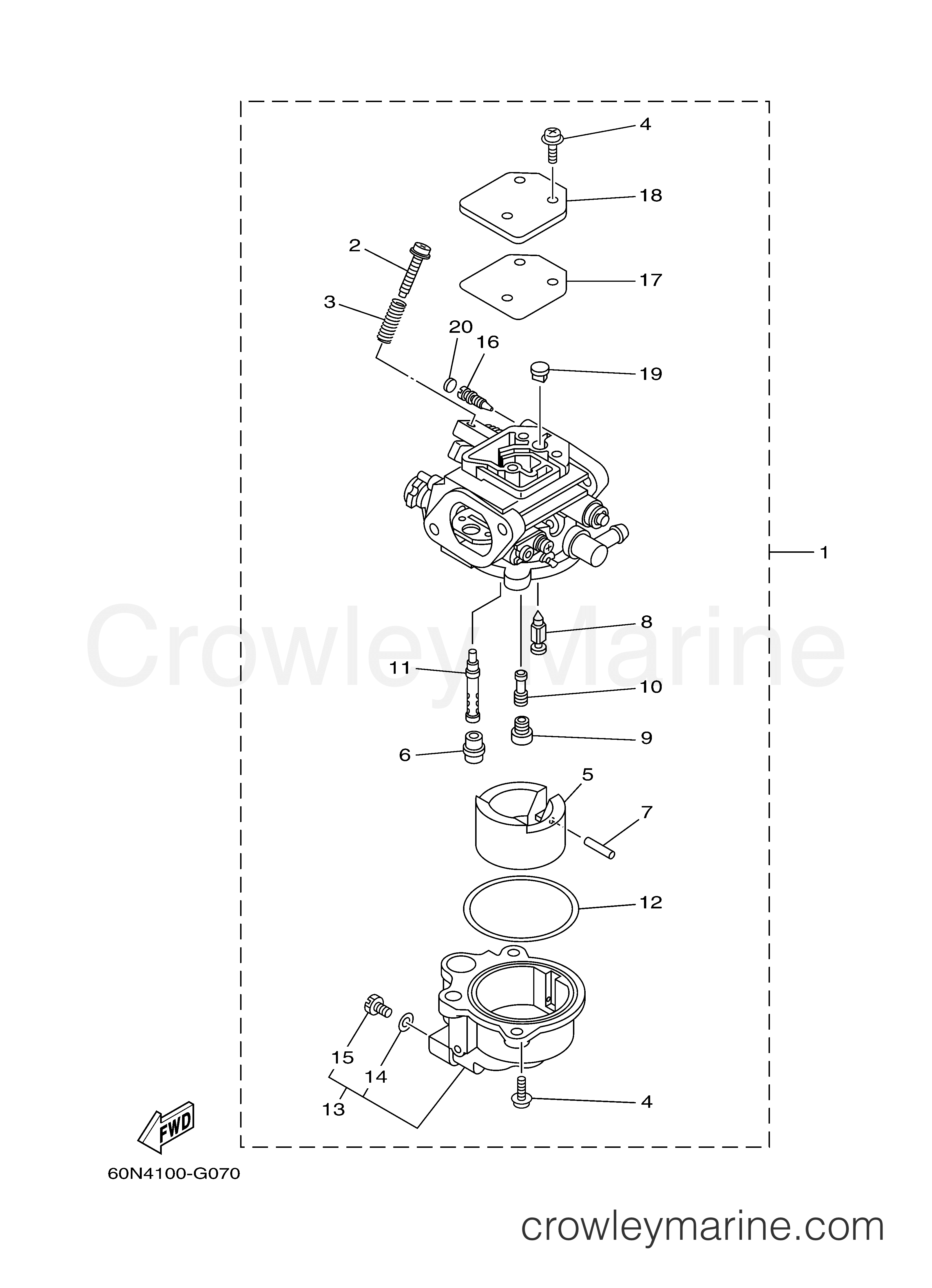 CARBURETOR 2008 Yamaha Outboard 8hp T8DEXH Crowley Marine