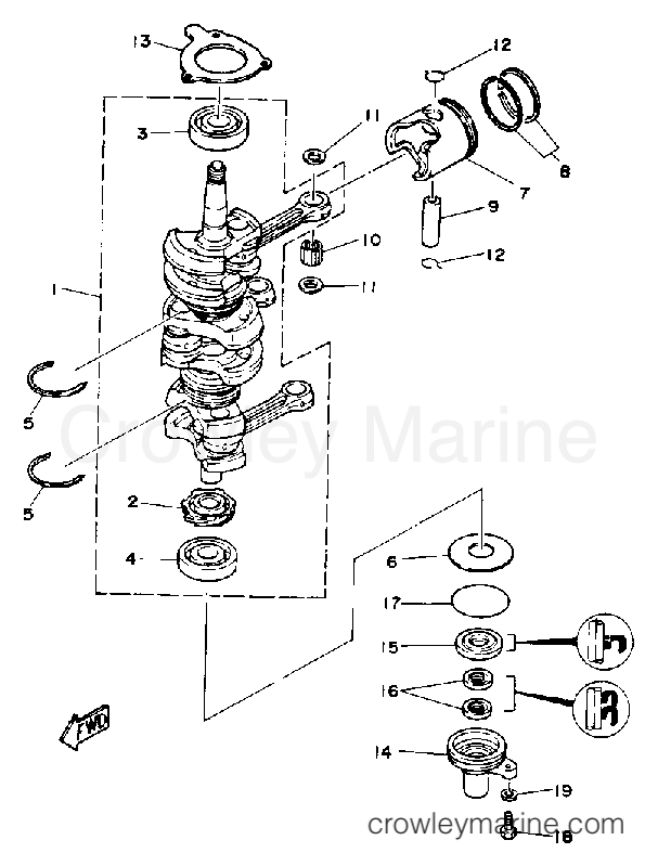 Yamaha Motors 50EJRQ - CRANK PISTON