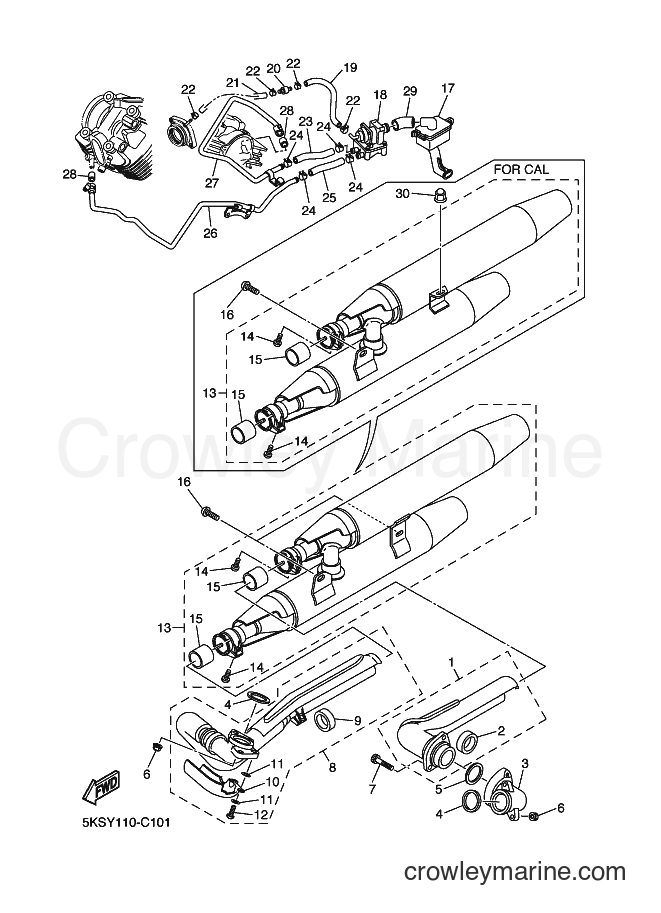 2005 Cruiser XVS1100AT - XVS1100AT (5YSE) [010] - EXHAUST