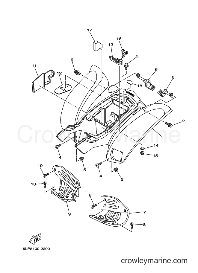 2005 ATV YFM660R - YFM660R (5LPU) [010] - REAR FENDER
