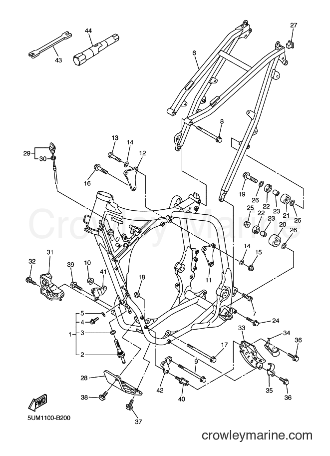 2003 Dirt Bike WR250F - WR250F (5UM2) [020] - FRAME