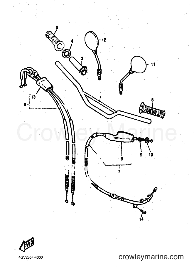 1994 Dirt Bike TT600E - TT600E (4GV2) [999] - STEERING HANDLE & CABLE