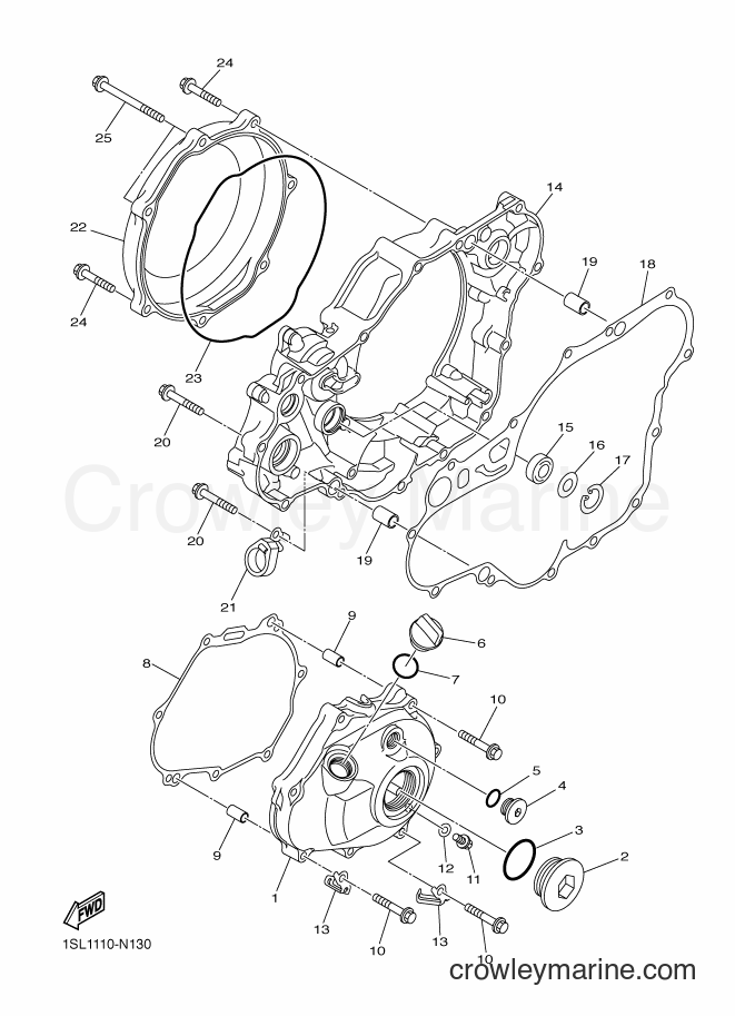 2016 Dirt Bike YZ450F - YZ450F (B116) [010] - CRANKCASE COVER 1
