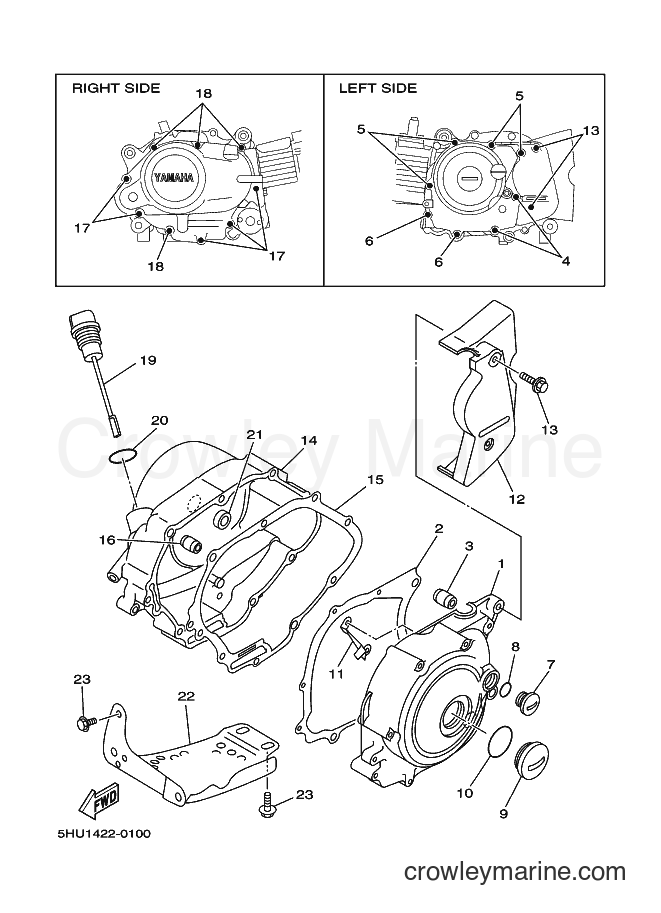 2000 Scooter T105SE - T105SE (5HU1) [010] - CRANKCASE COVER 1