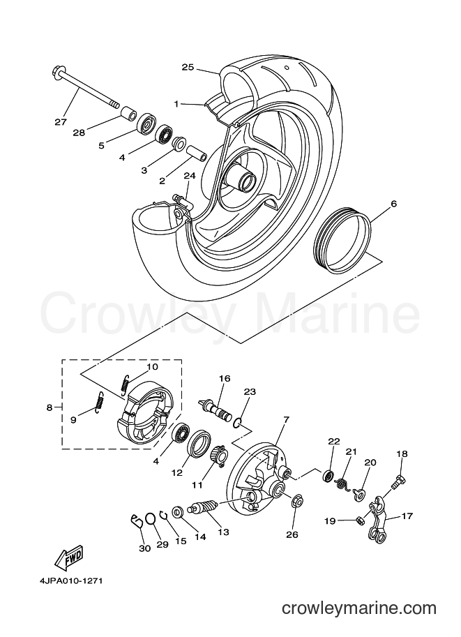 2004 Scooter YJ50R - YJ50R (5PP7) [010] - FRONT WHEEL