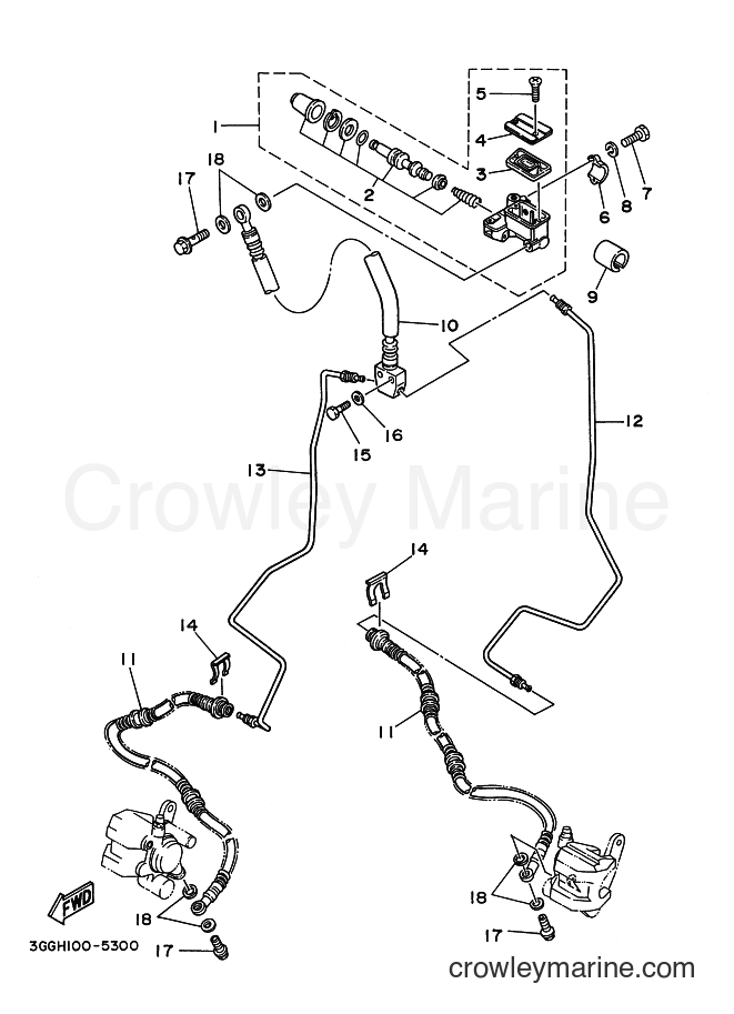 1996 ATV YFZ350 - YFZ350 (3GGL) [010] - FRONT MASTER CYLINDER